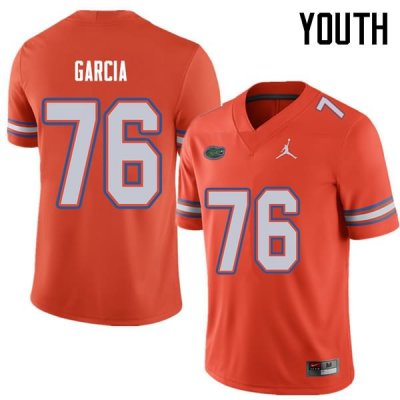 Youth Florida Gators #76 Max Garcia NCAA Jordan Brand Orange Authentic Stitched College Football Jersey LID1362QL